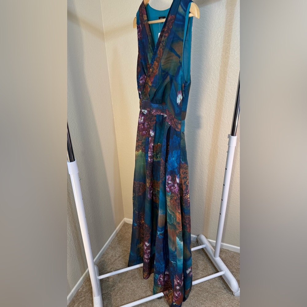 Floral Maxi Dress in Blue and Purple - Picture 9 of 10